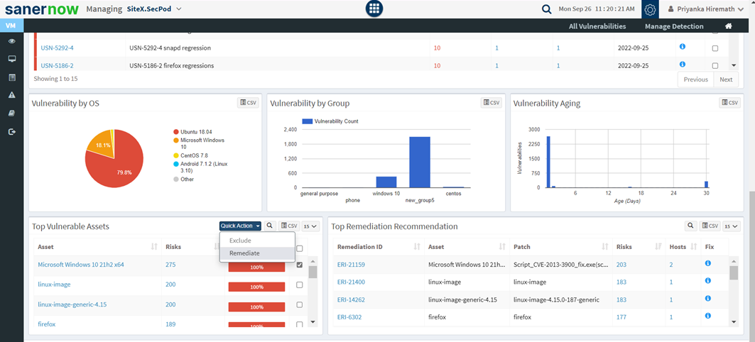 SanerNow Vulnerability Management User Guide SecPod Documentation