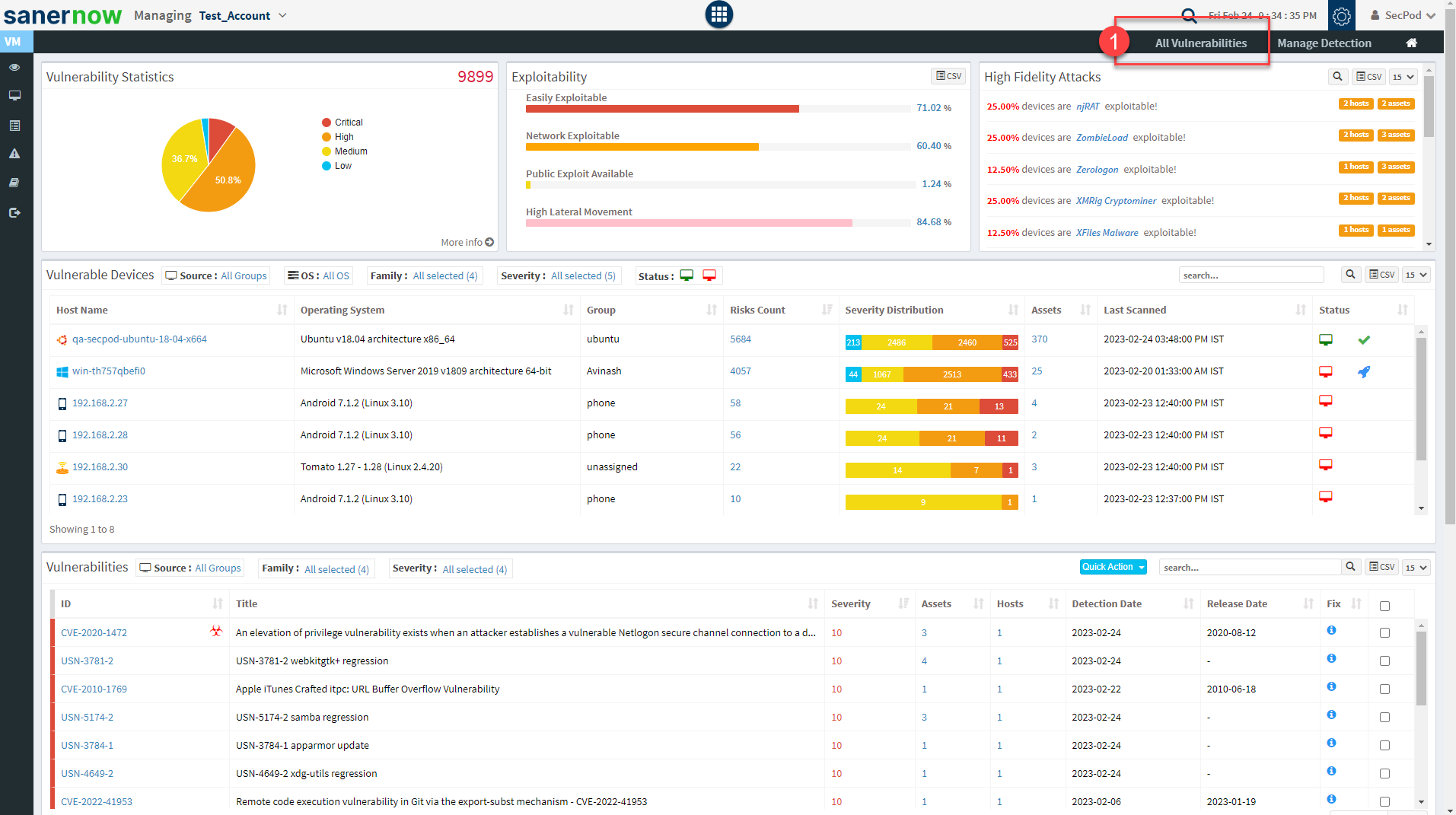 Sanernow Vulnerability Management User Guide Secpod Documentation