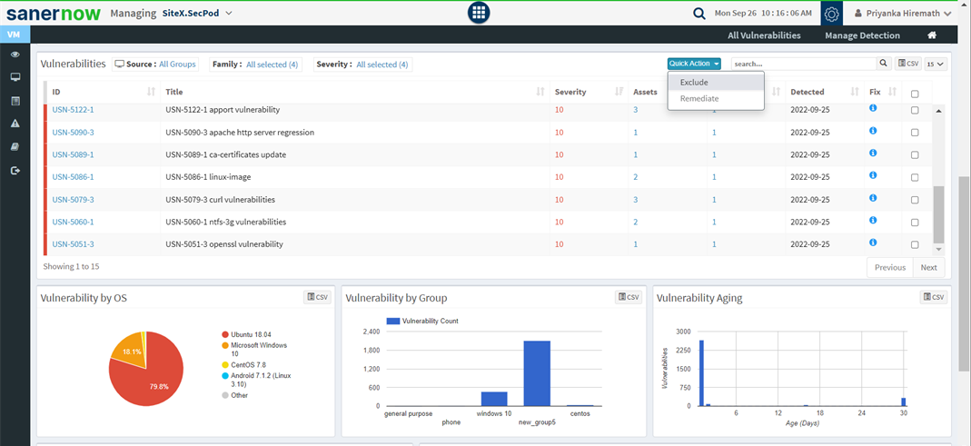 SanerNow Vulnerability Management User Guide – SecPod – Documentation