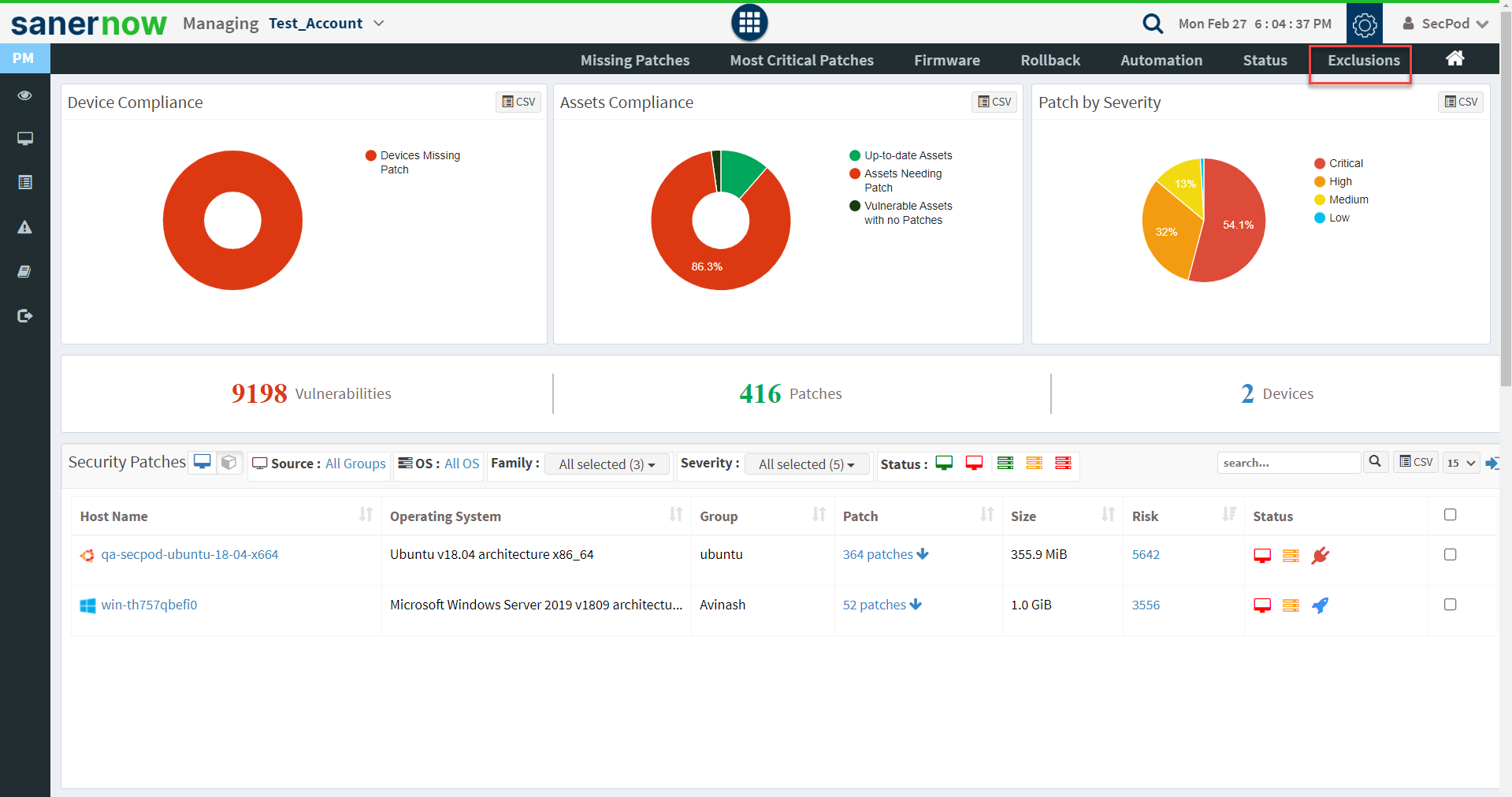 SanerNow Patch Management User Guide – SecPod – Documentation