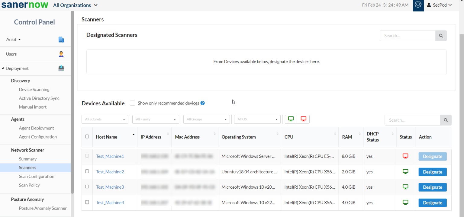 SanerNow Network Scanner User Guide – SecPod – Documentation